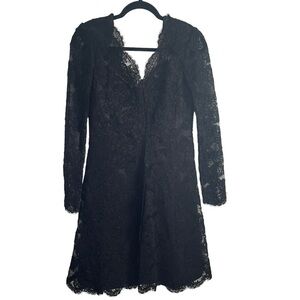 Rickie Freeman Teri Jon vintage double V  Lace Dress steampunk vampire
Goth